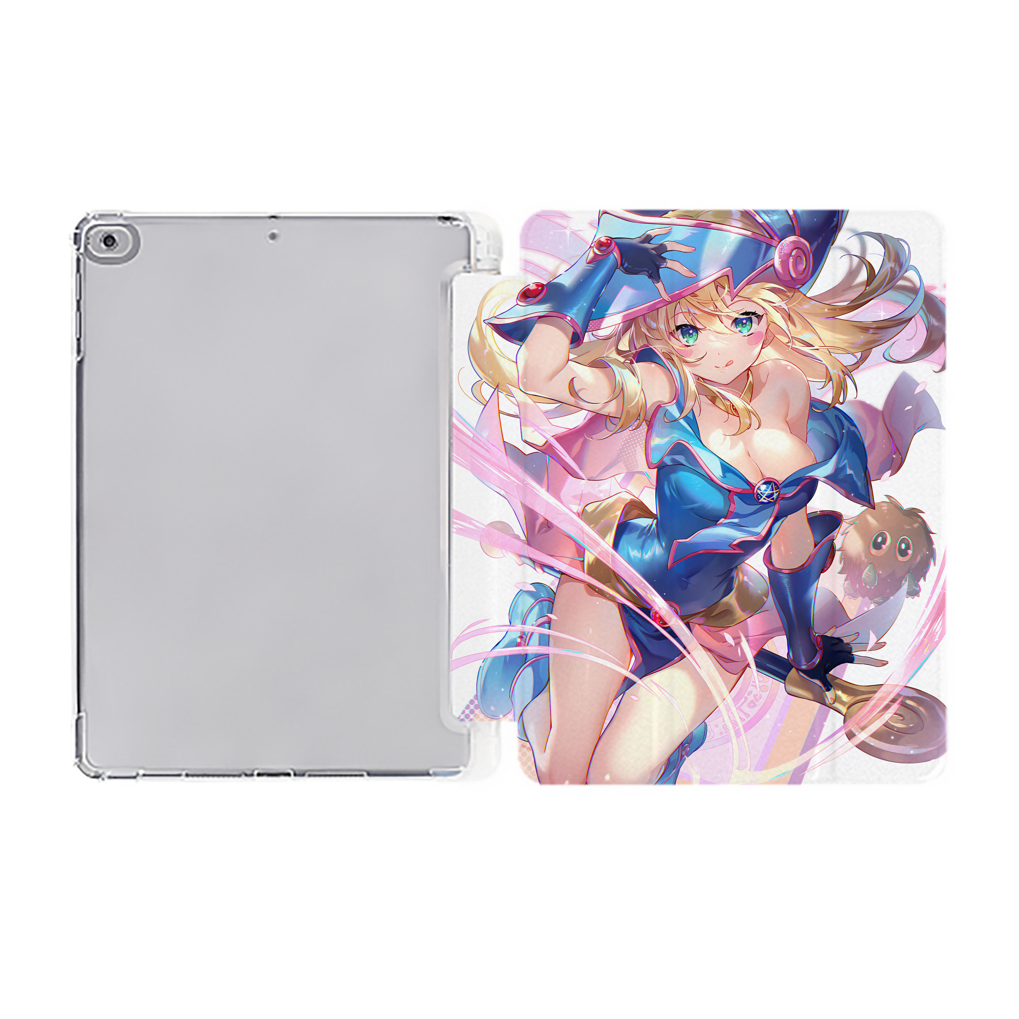 （画像用） 遊☆戯☆王 Yu-Gi-Oh! IPad ケース ペン収納付き 三つ折りスタンド PUレザー×シリコン 対応機種9.5/10.5/10.9インチ